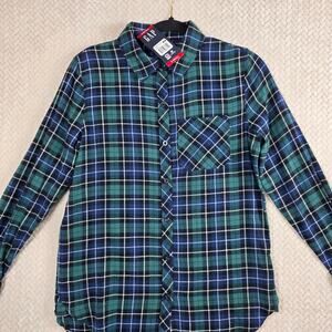 GAP Flannel Shirt Women’s XS Green Plaid Button Front Casual NWT Casual Preppy